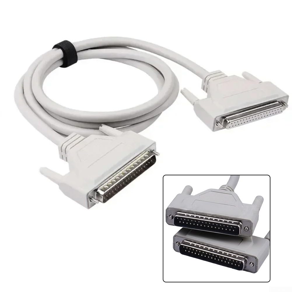 Cavo di prolunga seriale DB37, connettore parallelo per stampante da maschio a maschio a maschio a 37 pin per stampante, PC, reti (5 metri)