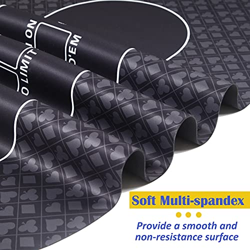 Furuisen 70 X 35 Inch Texas Hold'em Poker Mat For Table, Portable Poker Table Top With Smooth Premium Surface, Noise Reduction, And Carrying Case For Professional Poker Games Casino Games #TOP3