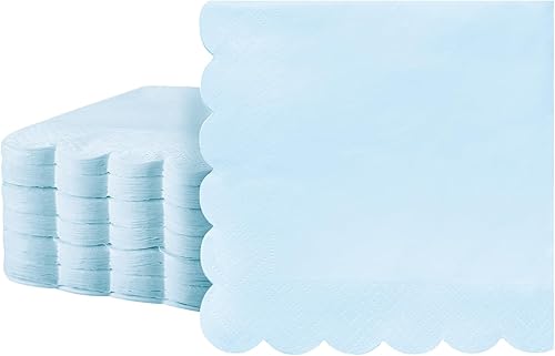 Fuutreo 100 servilletas de cóctel festoneadas de papel grueso, desechables, para fiestas, bodas, cenas, suministros de cumpleaños, 5 x 5 pulgadas