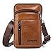 Produktbild hengwin Herren Schultertaschen Leder Umhängetasche Kleine Handytasche Männer Gürteltasche Vertikale Holster Hüfttasche für iPhone 16 Pro Max 16 Plus 15 14 Pro Max für Samsung Galaxy S25 S24 S23 Ultra