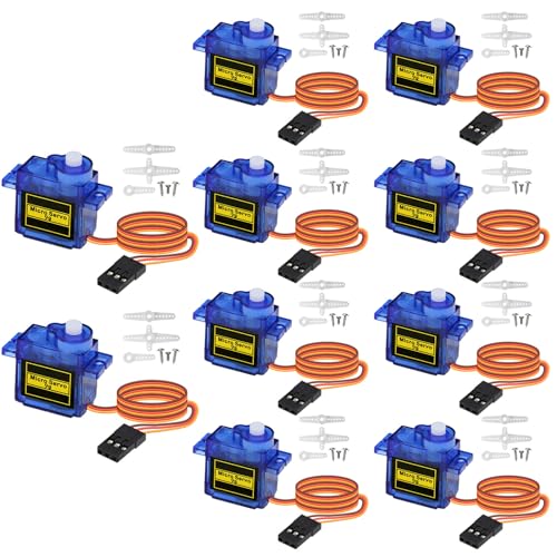 Lot De 4 Micro Servos 9G – Pour Robots, Avions, Hélicoptères, Voitures RC – Couple 1,6 Kg/cm – Compatible Arduino – 180°