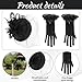 4-Piece Funeral Hats for Women with Birdcage Veil,Funeral Veils,Set Including Black Hat, Butterfly Gloves, Necklace and Earrings