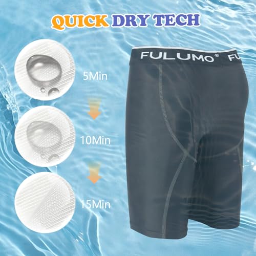 Boys'Compression Shorts Youth Athletic Base Layer for Sports, Basketball, Soccer, Running, Quick-Dry Shorts Ages 4–153