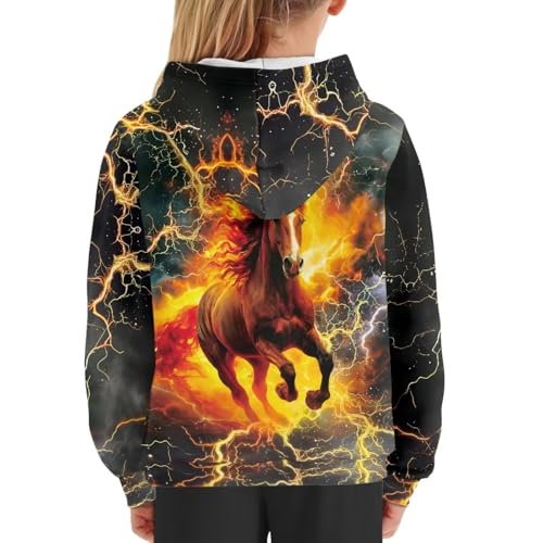 Image of WELLFLYHOM Boys Hooded Sweatshirts Hoodie Pullover Cool Graphic Crewneck Blouses Size 6-16