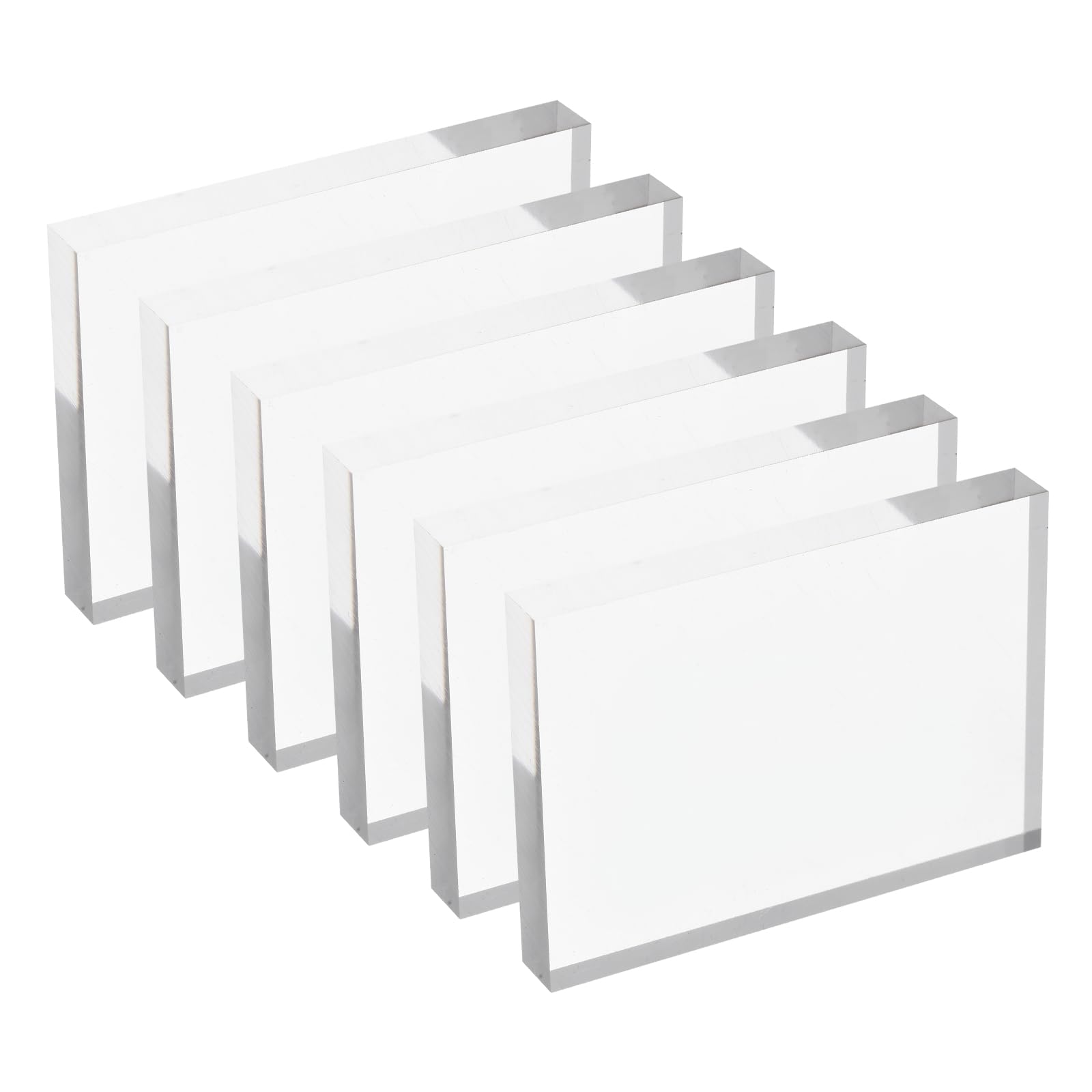 PATIKIL Acrylic Stamp Block, 6 Pack Clear Stamping Block Decorative Mounting Blocks Set Rectangle for Wedding Flat Lay Photography Props Scrapbooking DIY Crafts Cards Making, 3.1" x 2.4"