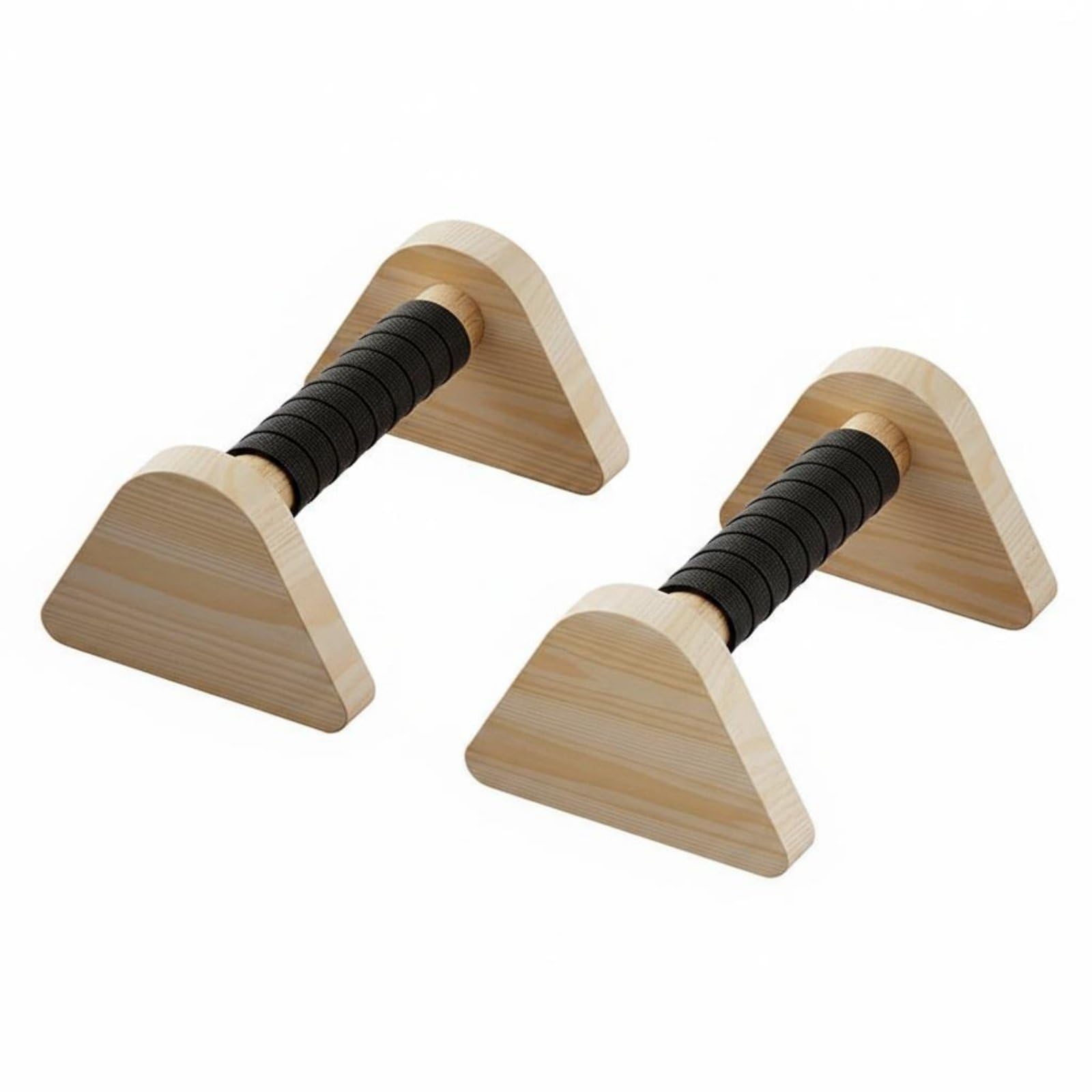 2 Pieces Wooden Push-up Stands Solid Wood Wooden Parallettes Stable Triangle Base Handstand Handles for Men, Women, Home Workout, Gym, Planche Stand - 1-image-40