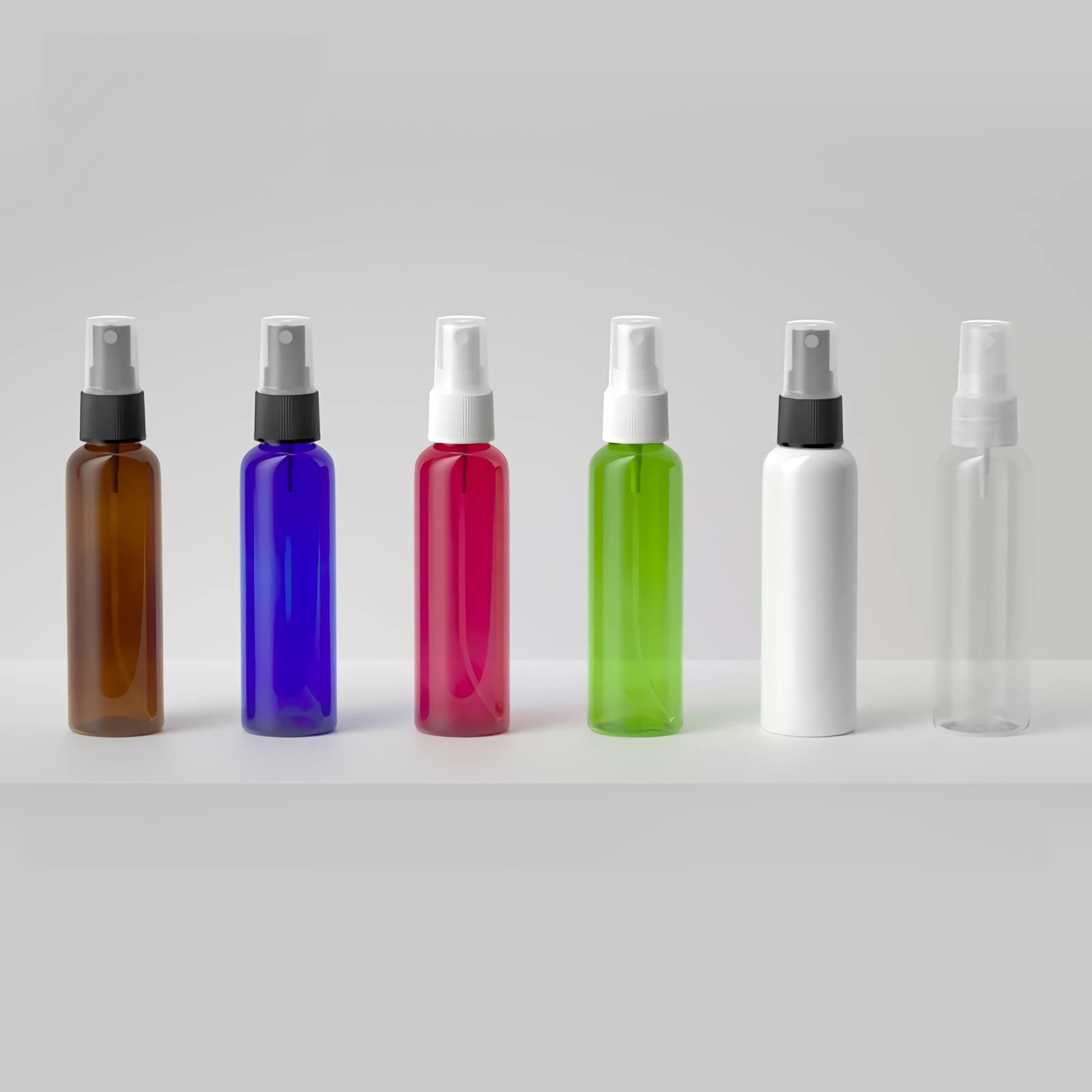 48 Stück Leer Kunststoff 60ml Braun Sprühflasche Klein mit Transparent Feinen Nebel Sprühpumpe, Reiseflaschen Zerstäuber Pumpflasche Parfumzerstäuber für Wasser