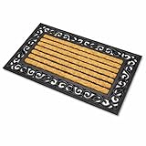 EDS Tuff Scrape Doormat Outdoor 100% Coir with Rubber Backing Long Lasting Super Absorbent & Non-slip Doormats Removes Grass, Mud & Dirt KR (45 x 75 CM) (Pack of 1)