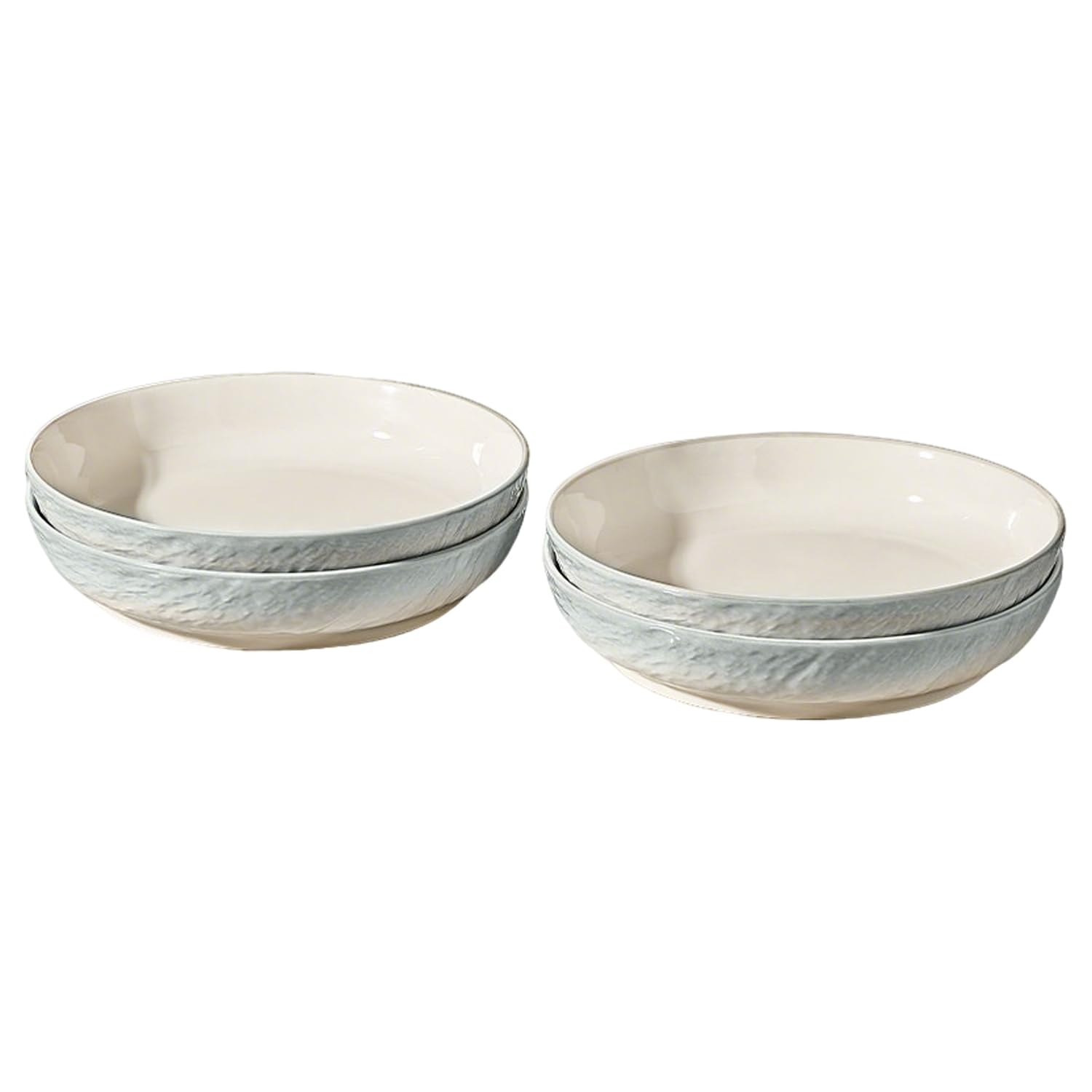YTSMZX Ceramic Dinner Plate (Deep Plate) 4 Piece Set
