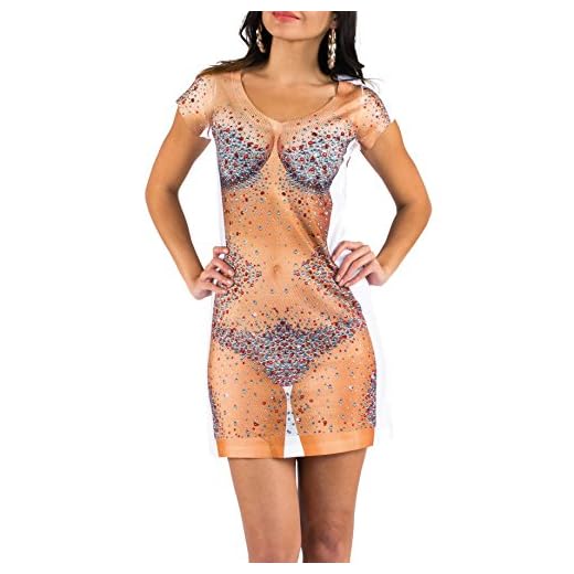 Boland 84230 - Fotorealistisches Kleid Bijou, Kostüme für Erwachsene, weiß, Gr. S