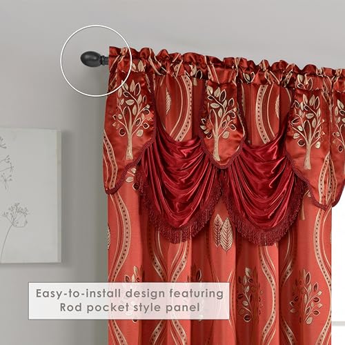 Image of Elegant Comfort Luxurious Beautiful Curtain Panel Set with Attached Valance and Backing (Set of 2), Burgundy 84 inch L x 54 inch W (Pack of 12)