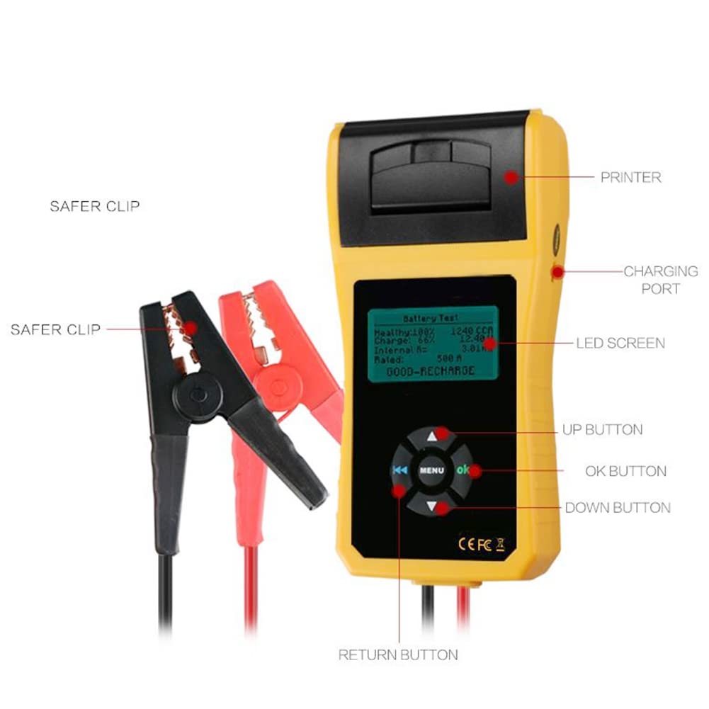 Comprobador de sistemas de batería BT660 Comprobador de conductividad avanzada para baterías de coche de plomo-ácido 12 V (admite chino, inglés, japonés)