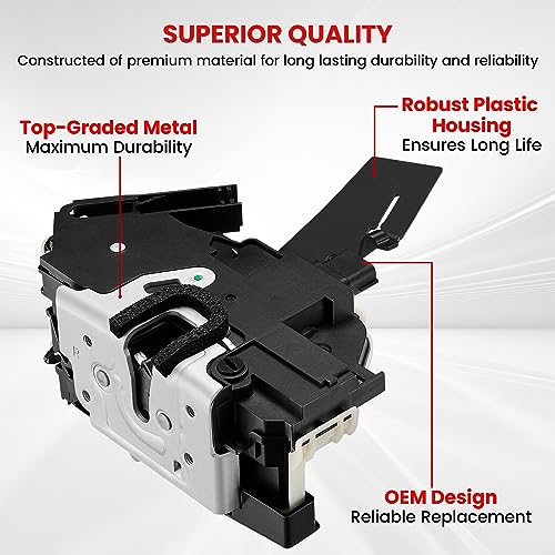 Image of SYERAL 937-653 Rear Right Passenger Side Door Latch Compatible with Ford Escape 2008-2012, Compatible with Mercury Mariner 2008-2011, Power Door Lock Actuator w /Latch Assembly