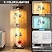 FANYUSHOW Display Cabinet with Glass Door and LED Light, 4-Tier Tempered Glass Display Shelf, Glass Curio Cabinet Collection Display Case, Black 64.7