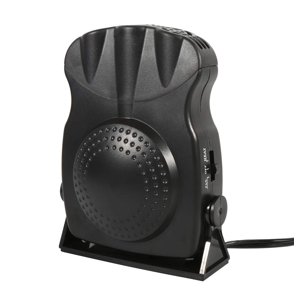 Wentylator grzewczy, Keenso przenośny automatyczny wentylator chłodzący z wylotem 12 V, 3 wyjścia, system odmgławiania, 150 W, z obrotowym uchwytem 180 stopni