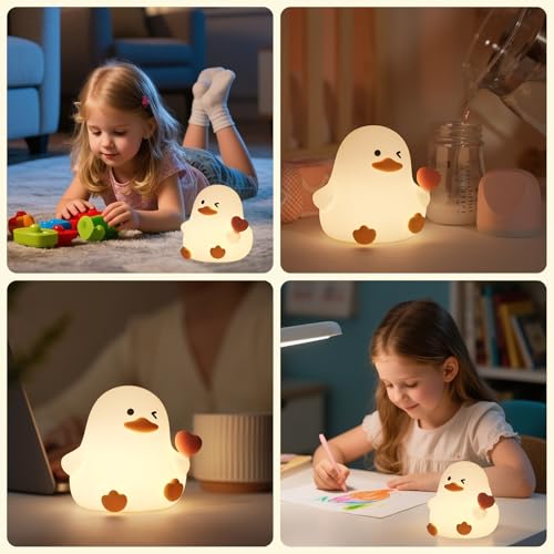 Lámpara de noche para niños con luz de 7 colores y diseño de pato miniatura 5