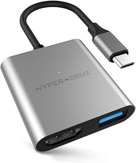 HyperDrive USB Type C HDMI Adapter, 3-in-1 USB C to HDMI Converter Aluminum Digital Multiport Type-C Hub w 4K HDMI, USB-C w Power Delivery, USB 3.1 for MacBook, Ultrabook, Chromebook, PC, USBC Devices