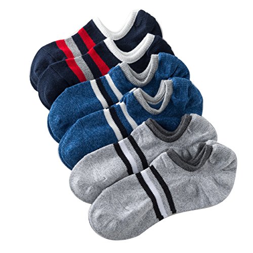 Low Cut No Show Socks Upgraded 6 Pairs Mens Casual Invisible Air Fresh Cotton Reinforced Sock Size M:8~11