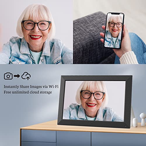 Bsimb 17-Inch 32Gb Extra Large Wifi Digital Picture Frame 1920 X 1200 Fhd Ips Touch Screen Electronic Photo Frame, Remote Control, Wall-Mounted, Easy Setup To Share Photos And Videos Via App & Email #TOP1