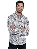 engbers Herren Langarm-Hemd mit All-Over-Print, 31770, Rot in Größe 3XL