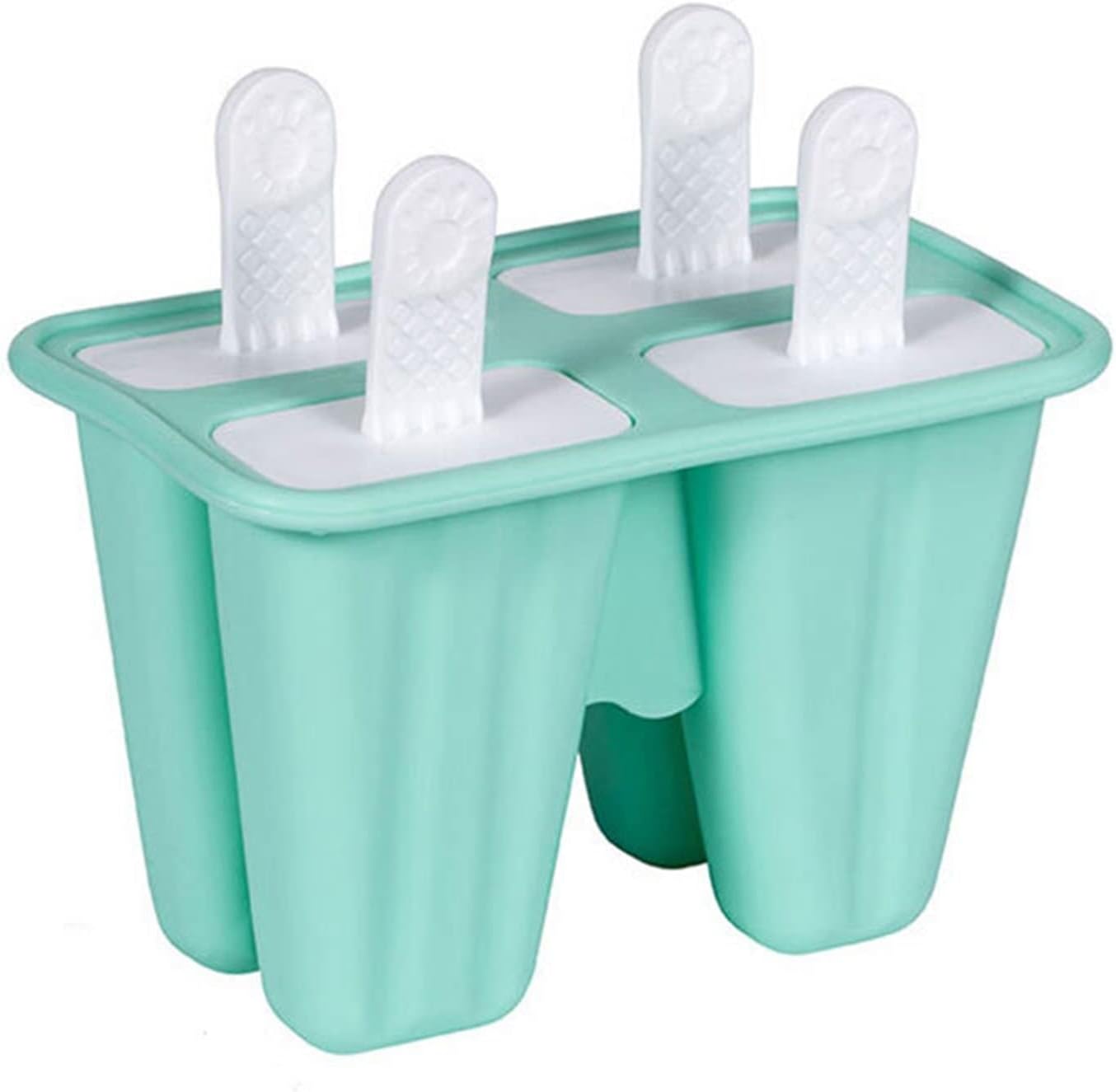 Ice Pop Molds 6/10 Cavity Silicone Popsicle Ice Cream Mold With Cover Pop Set DIY Homemade Fruit Juice Cube Tray Maker(Green)
