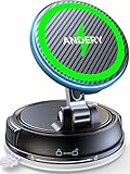 ANDERY Only for iPhone Magsafe Car Mount Charger [15W Wireless Faster Charging, 78+LBS Strongest Suction, 2400gf Strongest Magnetic] 360° Adjustable Car Phone Holder for All Smartphones & Cars