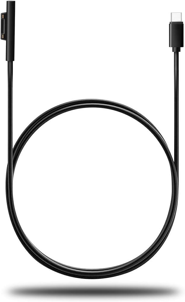Tech 15V Surface Connect to USB-C Cable | Works with 45W USB C PD Chargers | Charges Microsoft Surface Pro 6 Pro 5 Pro 4 Pro 3, Surface Book, Surface Go, Surface Laptop