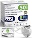 Produktbild ADESTE - 50 FFP2 Masken, hygienische 5-langen Staubschutzmaske, weiß, CE-zertifiziert durch die finnische benannte Stelle CE0598, Atemschutzmaske, Einzelne versiegelte Beutel