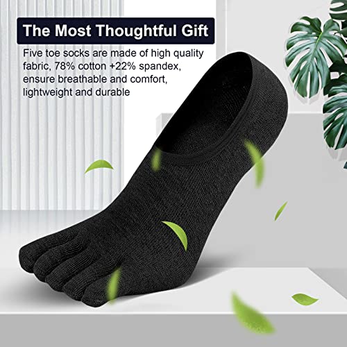 Zakasa No Show Toe Socks For Men Running Five Fingers Invisible Low Cut Loafer Sneaker Socks With Non-Slip Grip 6-10/10-12 #TOP5