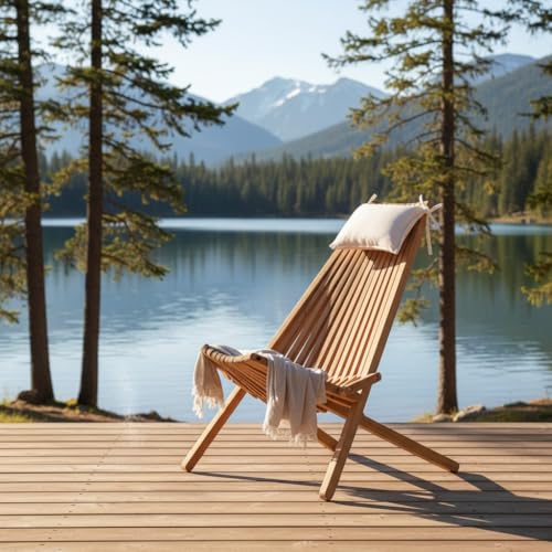 Teck'Attitude Chaise Longue Santiago Pliable en Teck Massif