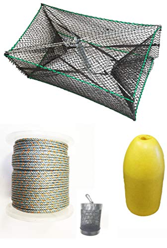 KUFA Sports Galvanized Steel Foldable Prawn Trap with Prawn Trap Accessory Combo (S32+PNQ3)