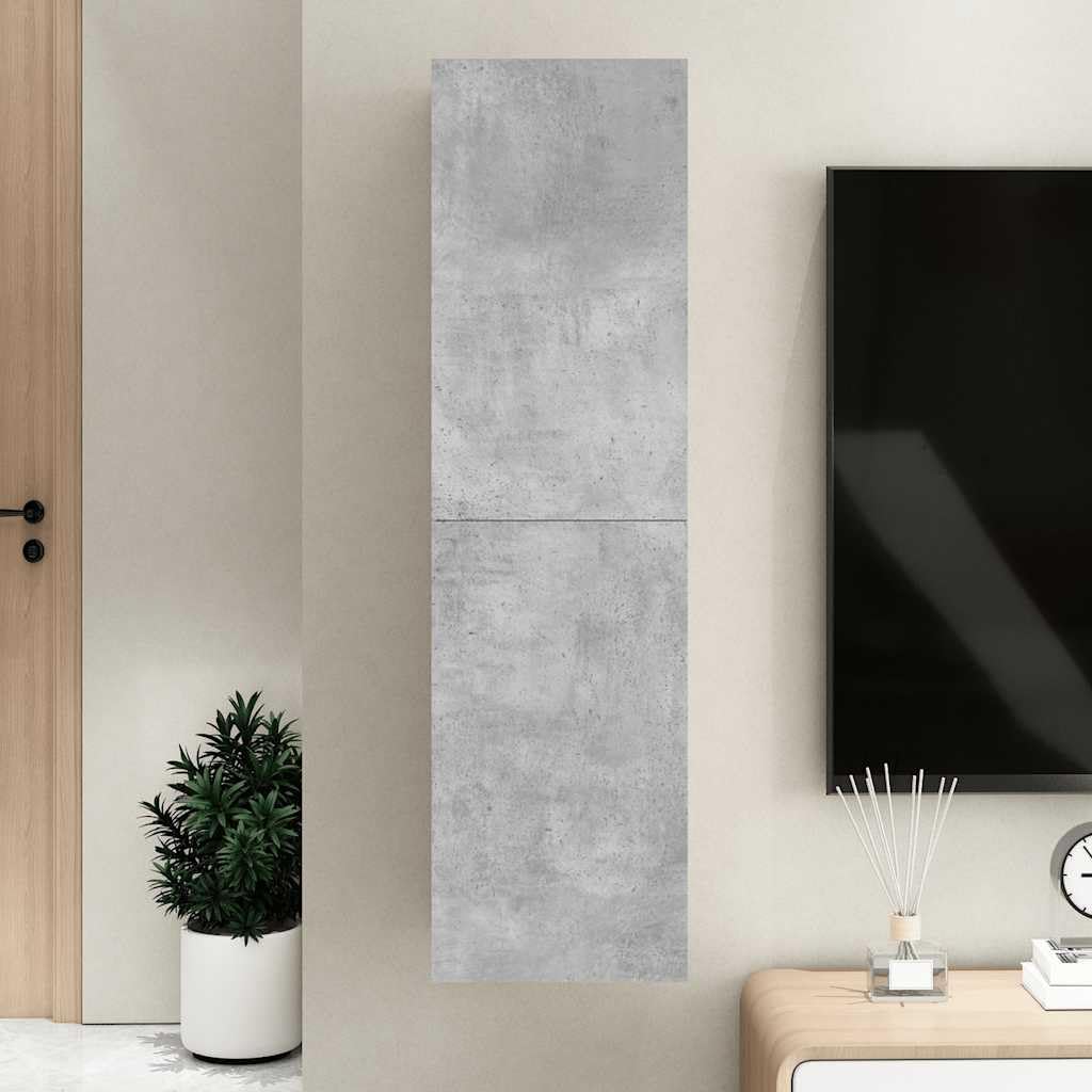 TV-Schrank Betongrau, 30,5x30x110 cm, Holzwerkstoff, Hängend, Modernes Media-Center für Wohnzimmer und Schlafzimmer, Robuste TV-Konsole