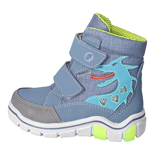 Foto von RICOSTA Jungen Winterstiefel GRISU,Kinder Boots,WMS:Mittel,lose Einlage,Sympatex,Blinklicht,Outdoor-Kinderschuhe,Pavone/Nebel (140),35 EU