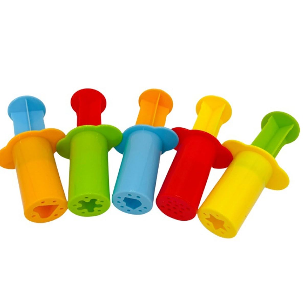 Qury 5 pcs Plastic Extruding Syringes Dough Plasticine Mold Crafting Tool Plasticine Squeeze Syringe Set Playdough Accessories