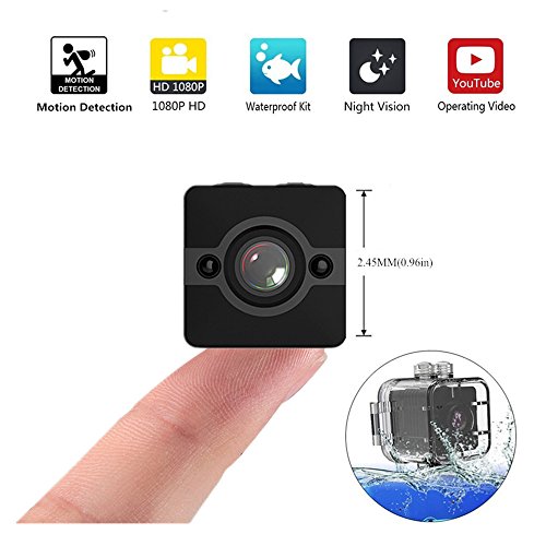 Mini Spy Camera, Crazepony Hidden Camera Waterproof 1080P Full HD FOV155 Nanny Cam with Night Vision and Motion Detection for Home Office Outdoor