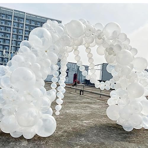 Image of 412pcs Clear Balloon Garland Arch Kit 18 12 10 5 Inch Different Sizes Matte Latex Crystal Transparent Balloons for Baby Shower Birthday Wedding Graduation Anniversary Party Decoration