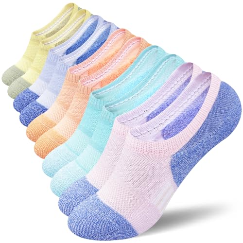 Womens No Show Comfort Cushioned Anti-blister Moisture Wicking Athletic Running Socks 5 Pairs