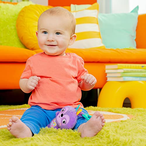Image of Bright Starts Jingle Joy Reach & Rattle Toy for Stroller - Purple Sloth with Chime Sounds - Unisex, Newborn +