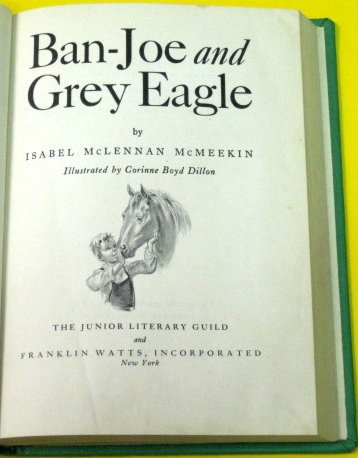 Ban-Joe and Grey Eagle; B0007E5EJ6 Book Cover
