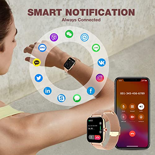 Image of Women Smart Watch, Fitness Tracker with Heart Rate /Blood Pressure /Sleep Monitor 1.69 inch HD Full Touch Screen Smartwatch with Text and Call for iPhone Android Reloj Inteligente IP67 Waterproof