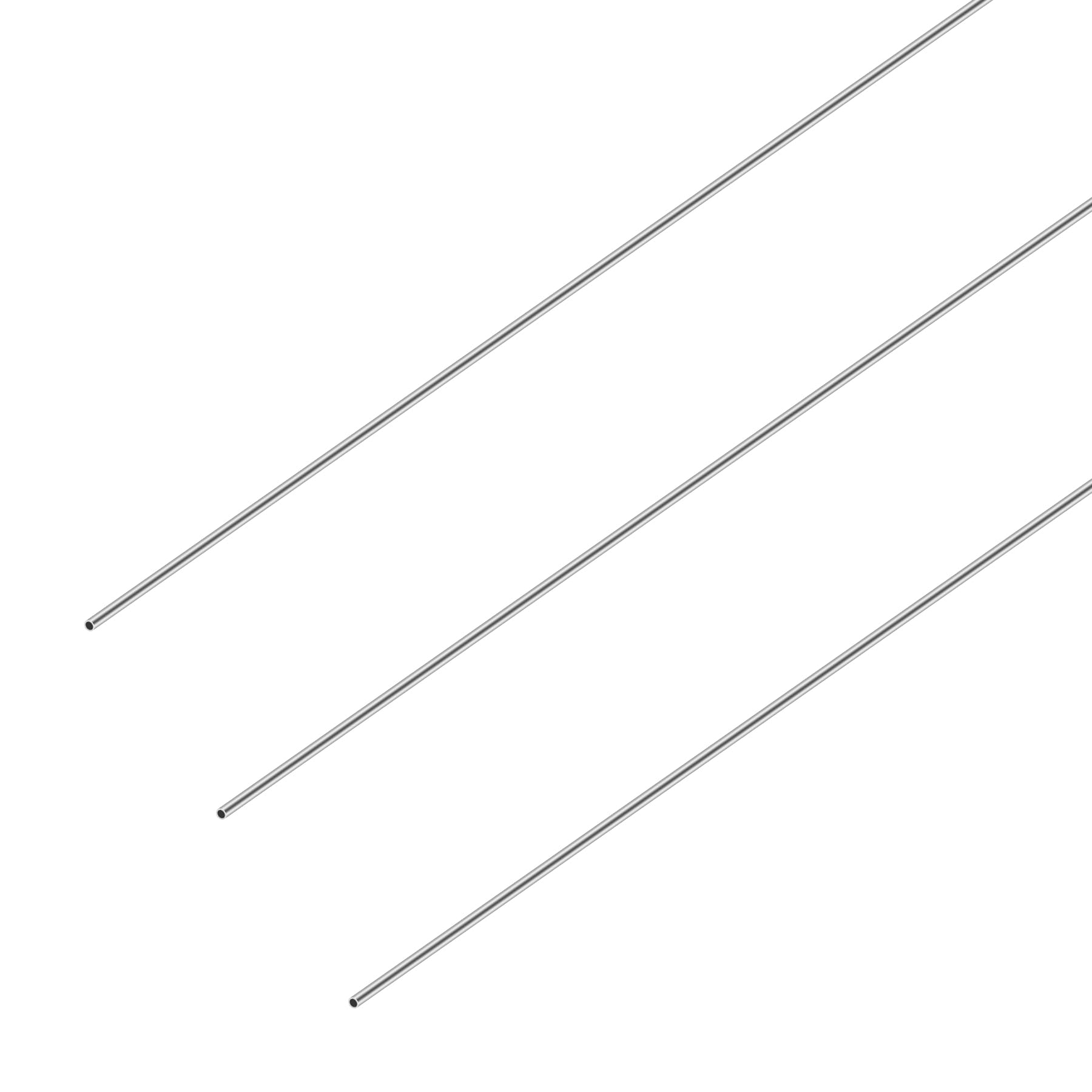 Imeistek Siliver 304 Stainless Steel Round Tube, 2Mm Od X 0.3Mm Wall Thick 300Mm Length Seamless Metal Straight Tube Industrial Straight Round Pipe (3Pcs)