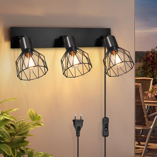 Kimjo Wandlampe 3-Flammig mit Stecker D0727