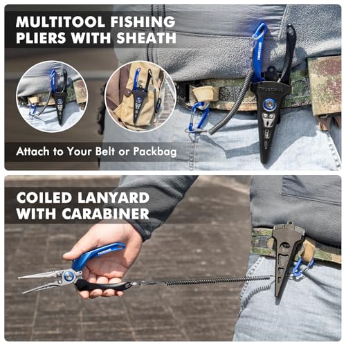 TRUSCEND Lockable Fishing Pliers with High Tungsten Carbide Cutter, Innovative Ergonomic Handy Handle, Saltwater Corrosion Resistant Teflon Coated Fishing Tool, Super Light Multi-Function Fishing Gear by TRUSCEND - Image 7