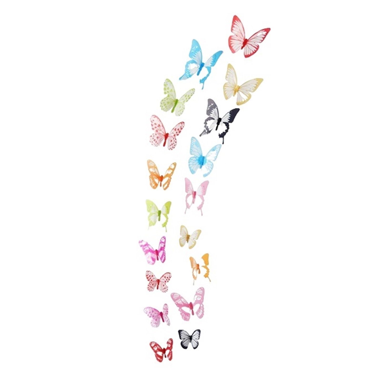 3D Butterfly Wall Decoration 18Pcs 3D Crystal Butterfly Wall Sticker Beautiful Butterflies Art Decals Home Decor Stickers Wedding Decoration On The(Color02)