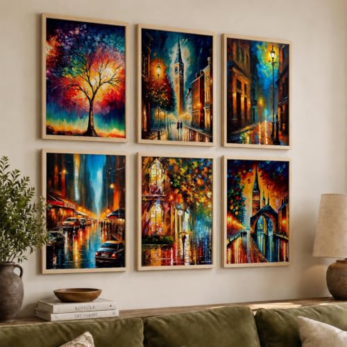 Image of kotart Premium Digital Paintings with Frame for Home Decoration - Painting for Living Room Bedroom Office Room Decor - Painting for Wall Decoration - Pack of 6 (Art 8, 19x25 inch)