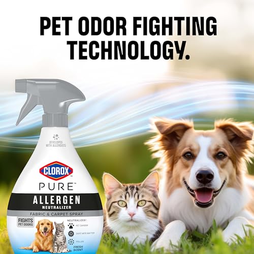Image of Clorox PURE Allergen Neutralizer Fabric and Carpet Spray, Fights Pet Odors, Fresh Scent, 26 Fl Oz.
