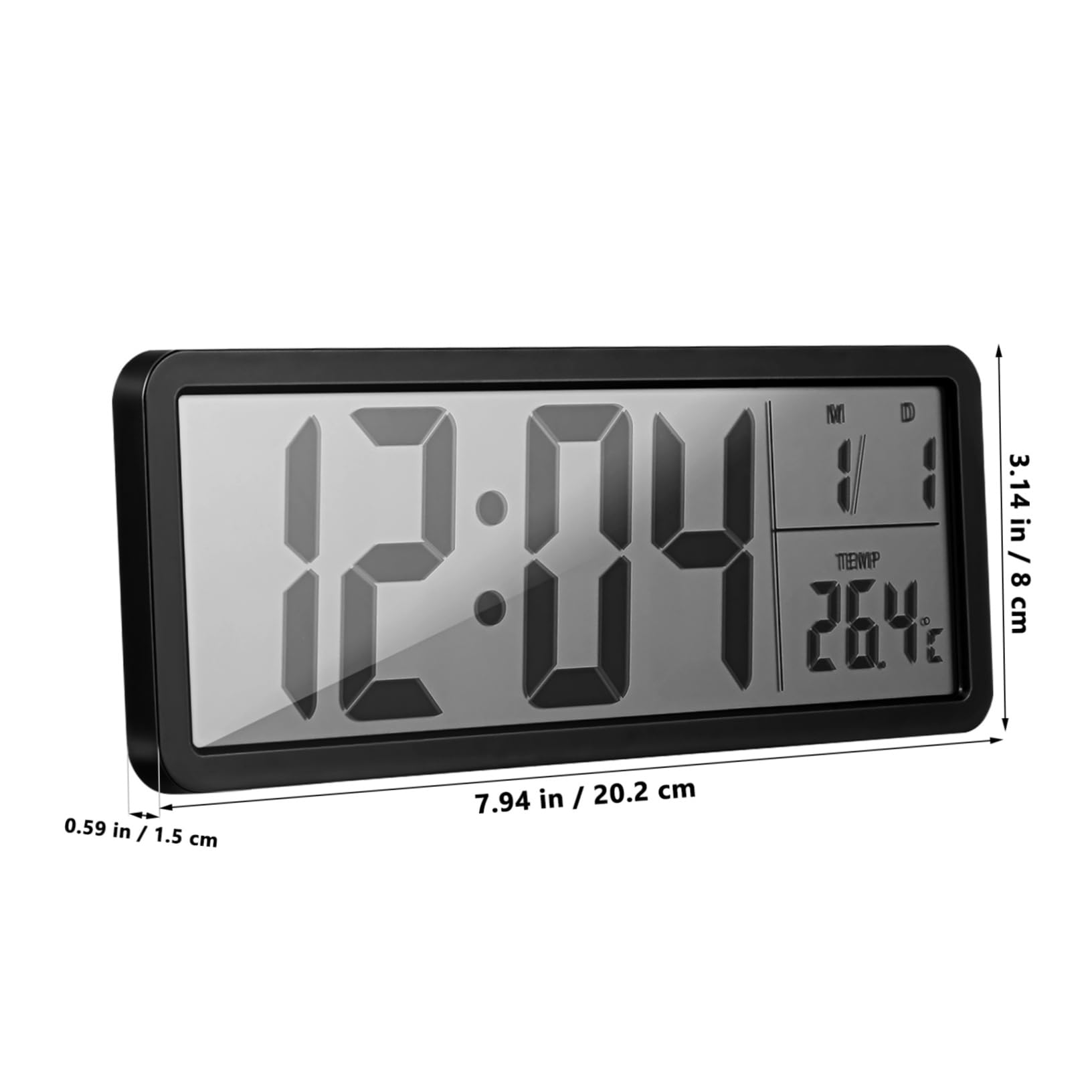 UKCOCO Reloj de Pared Digital Moderno con Pantalla LED Indicador de Fecha y Temperatura Sensor Integrado para Control Montaje Pared para Dormitorio Salón y Oficina