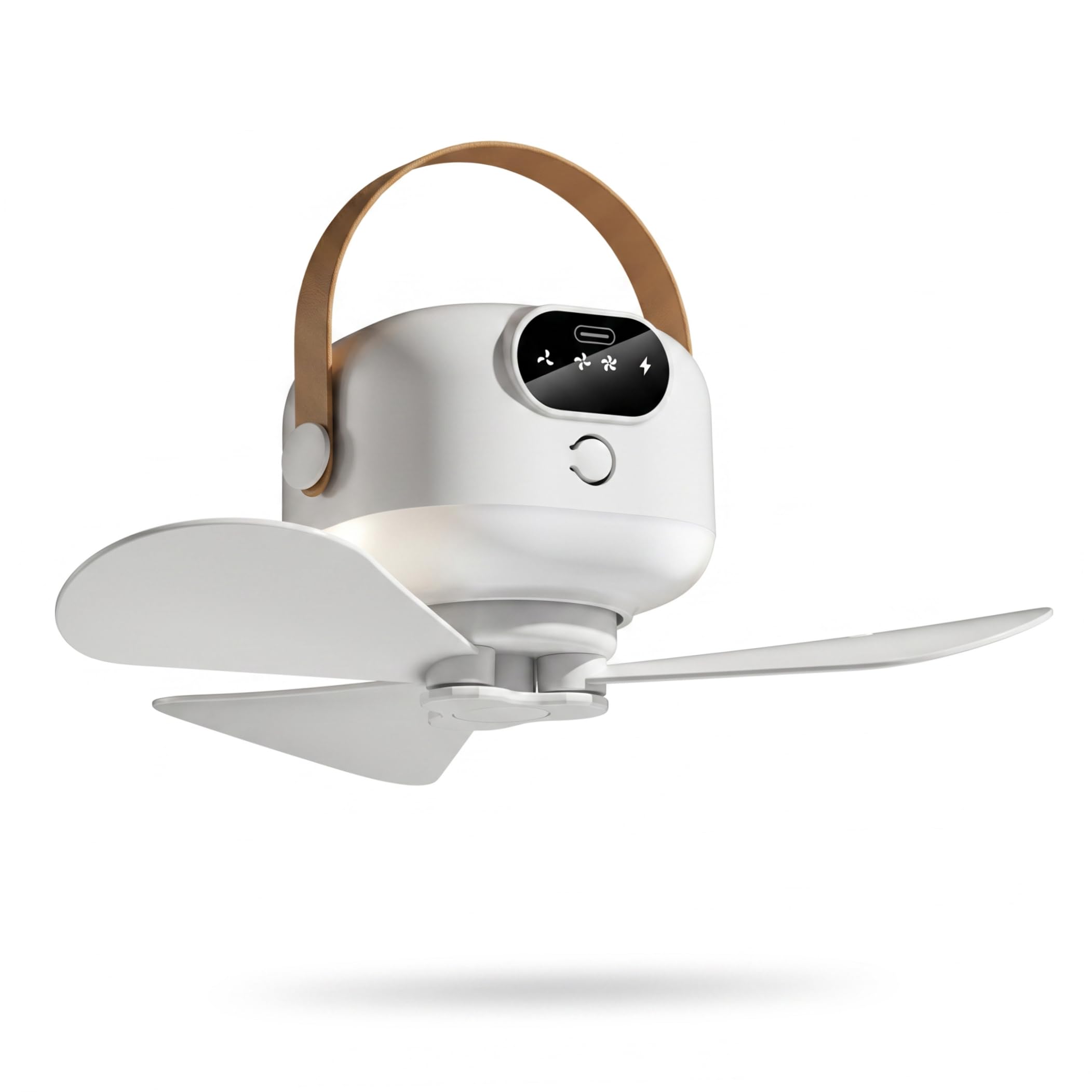 Bonalake Battery Operated Ceiling Fan, Portable Rechargeable Canopy Fan 3 Speed with Remote & Night Light Hanging for Tent, Camping, Rv, Patio, Beach, White Canopy Rv Ceiling Portable