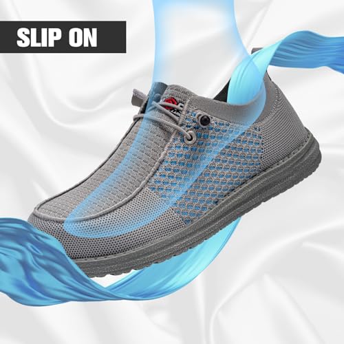 Image of LARNMERN Slip On Steel Toe Shoes Men Loafers Work Safety Tennis Sneakers | Lightweight, Comfortable, Walking, Wide, Hands Free, Lounging, House, Mechanic, Construction, Casual, Dress, Office, 0utdoor