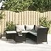 Produktbild NITCA 4-teiliges Rattan-Gartenmöbel-Set, Garten-Essgruppe mit Kissen, Garten-Terrassentisch und Stühle, Outdoor-Garten-Set mit Tisch, Terrassen-Sitzgruppe -Sets Schwarz